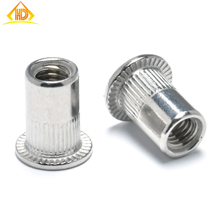 304 Stainless Steel Flat Head Half Hex Body Rivet Nuts with Open End